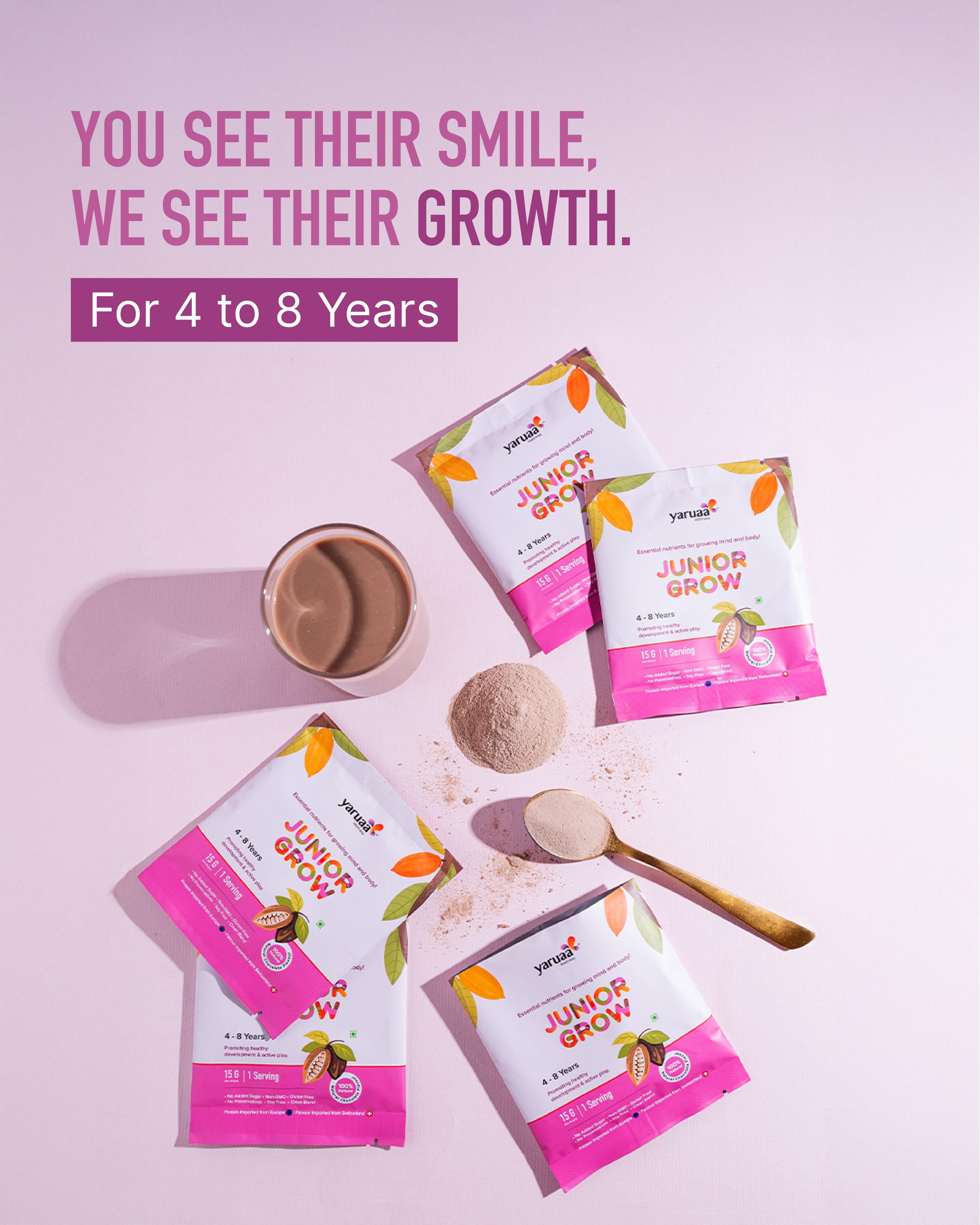 Junior Grow Nutrition Drink for Kids 4–8 Years | Milk & Plant Protein With Multivitamins & Minerals