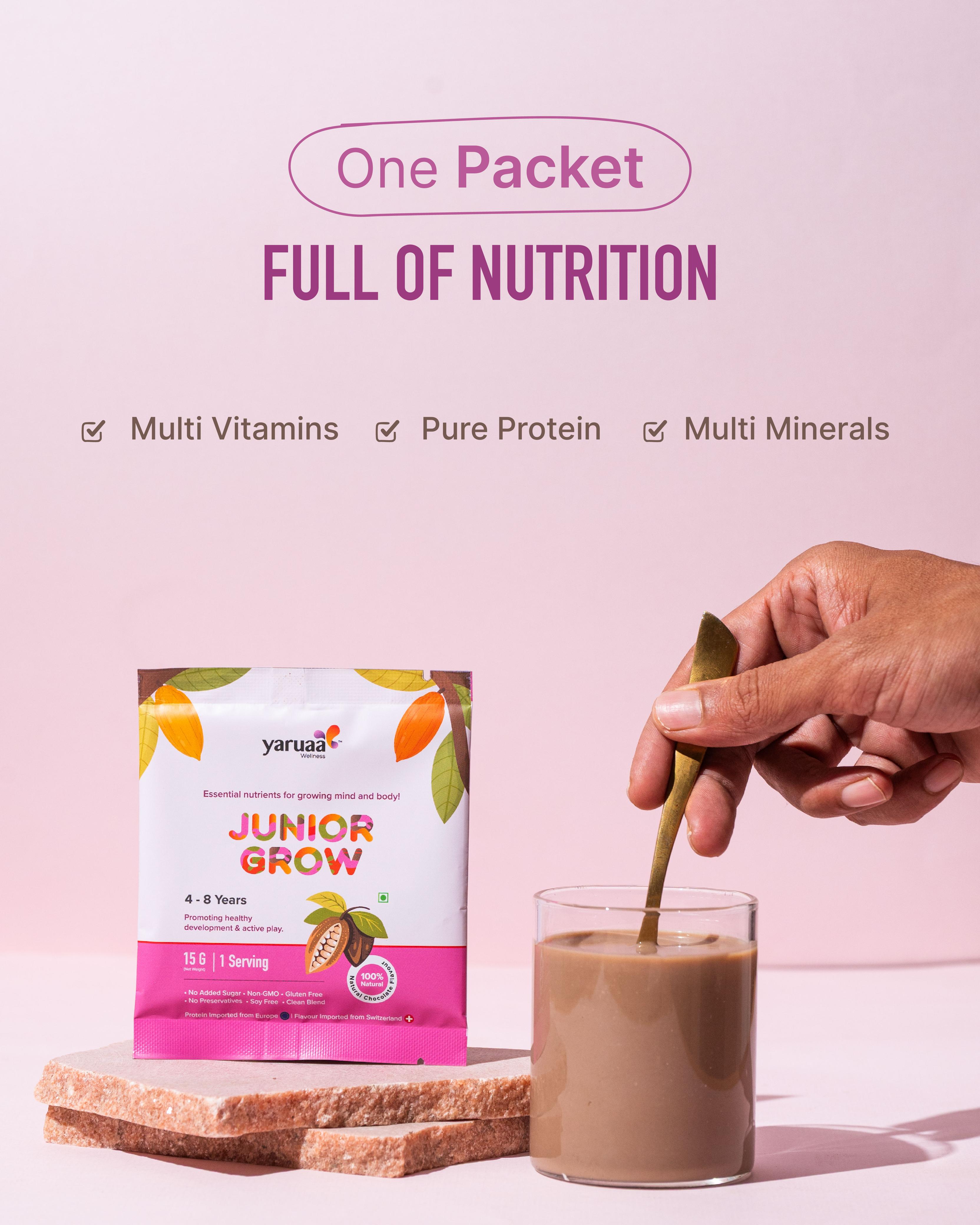 Junior Grow Nutrition Drink for Kids 4–8 Years | Milk & Plant Protein With Multivitamins & Minerals