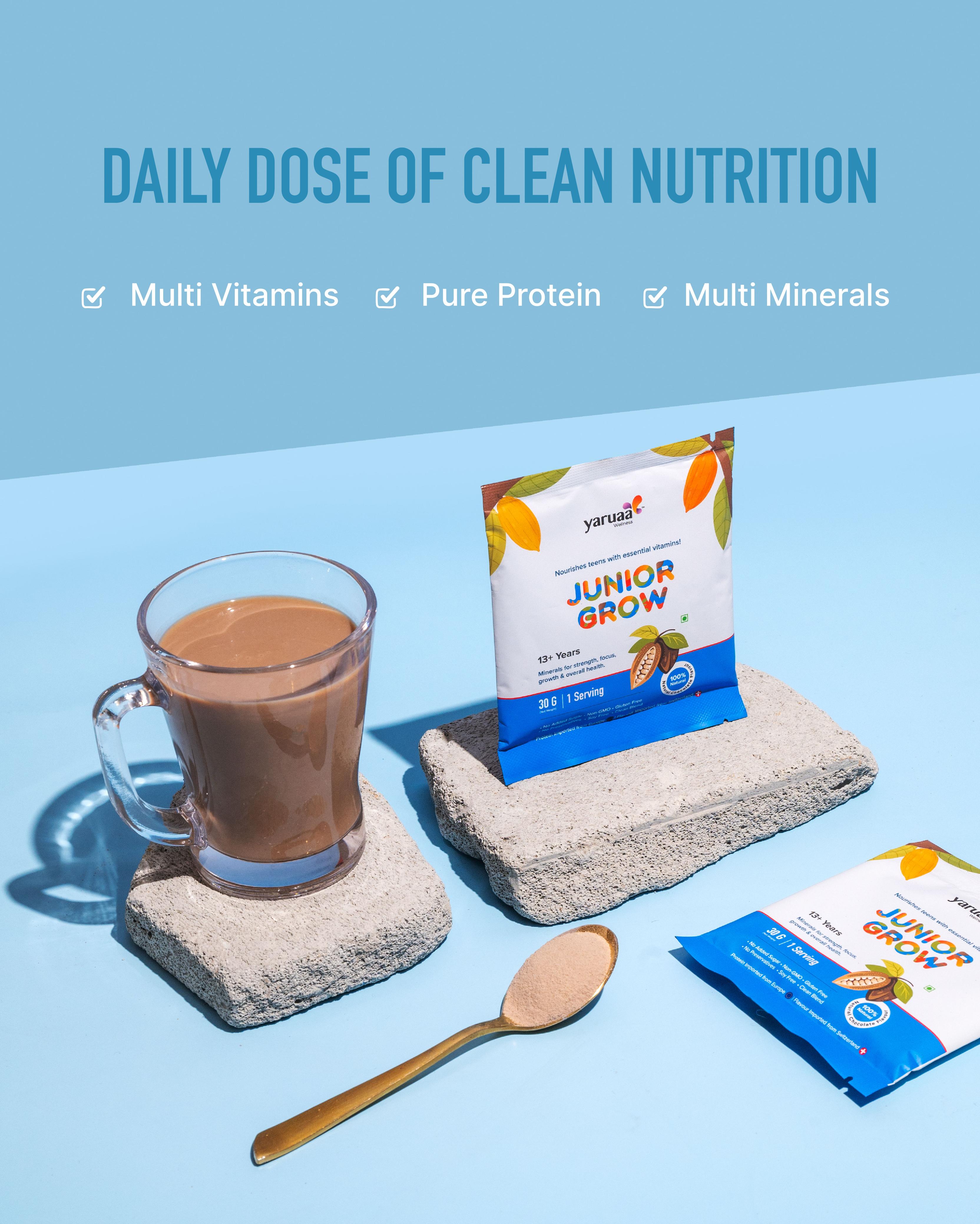 Junior Grow Nutrition Drink for Kids 13+ Years | Milk & Plant Protein With Multivitamins & Minerals