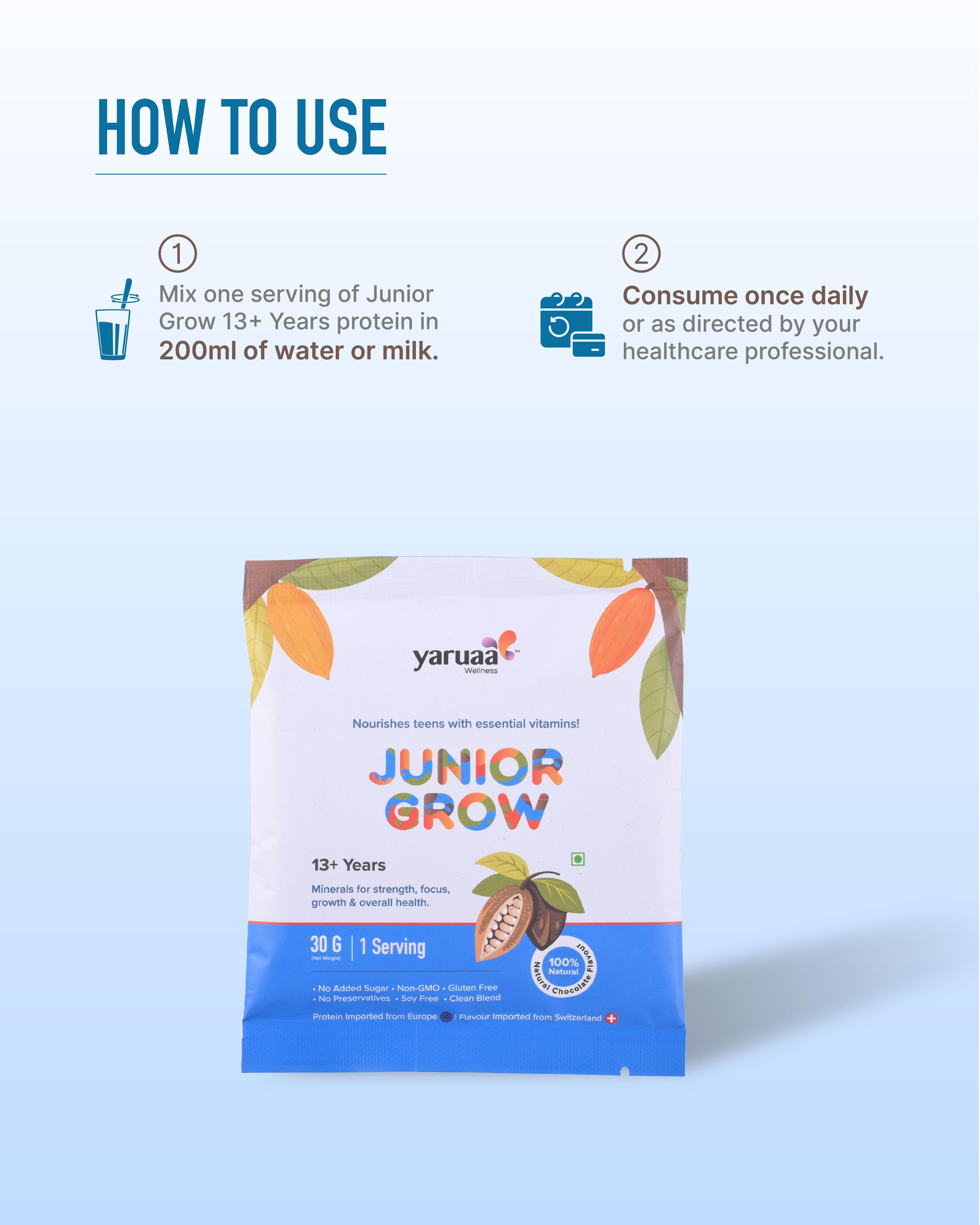 Junior Grow Nutrition Drink for Kids 13+ Years | Milk & Plant Protein With Multivitamins & Minerals